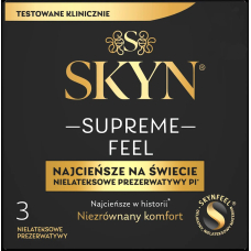 Ультратонкие безлатексные презервативы – SKYN Supreme Feel, 3 шт., толщина 0.035 мм, с натуральной текстурой кожи