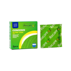 Ультратонкие презервативы – Recare Ultra Thin Mint Condoms, 3 шт., с ароматом мяты