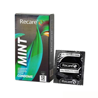 Ультратонкие презервативы в голографической упаковке – Recare Holographic Ultra Thin Mint Condoms, 12 шт., с ароматом мяты