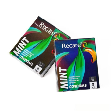 Ультратонкие презервативы в голографической упаковке – Recare Holographic Ultra Thin Mint Condoms, 3 шт., с ароматом мяты