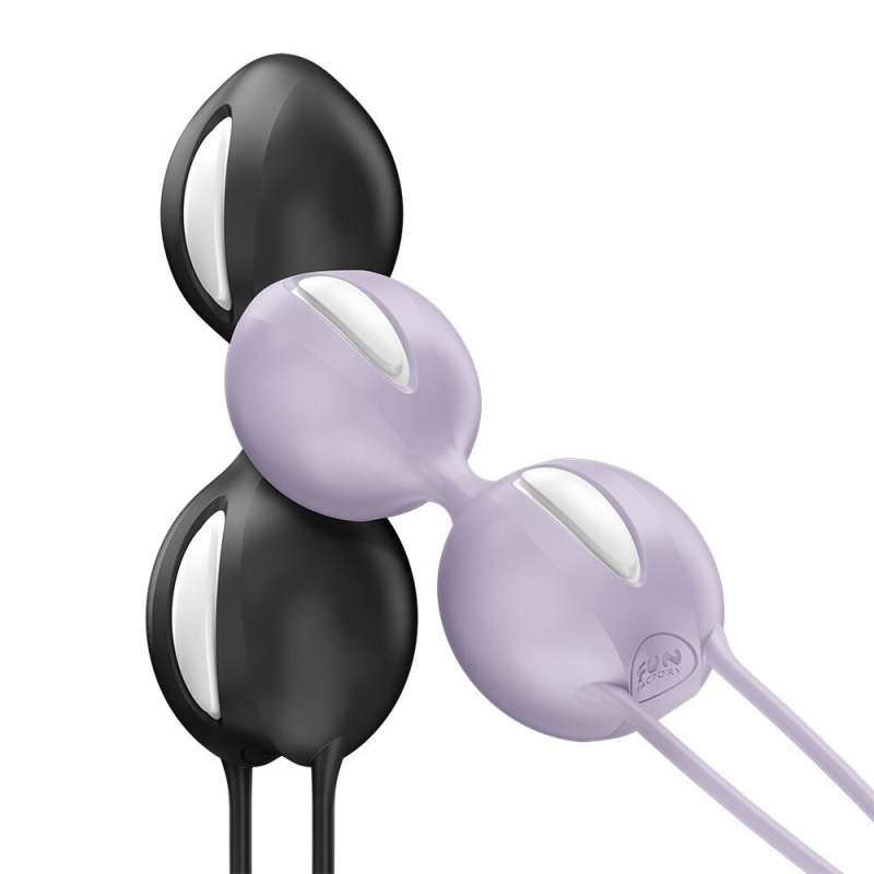 Вагинальные шарики – Fun Factory SMARTBALLS DUO, черного цвета, 2 шт., диаметр 3.2 и 3.6 см