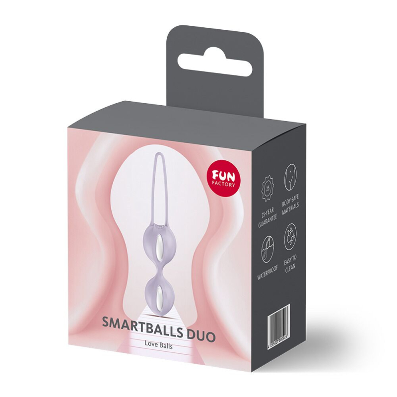 Вагинальные шарики – Fun Factory SMARTBALLS DUO, фиолетового цвета, 2 шт., диаметр 3.2 и 3.6 см