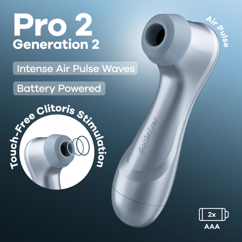 Вакуумный клиторальный стимулятор – Satisfyer Pro 2 Generation 2 Battery Series, голубого цвета