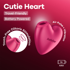 Вакуумний стимулятор-серце з вібрацією – Satisfyer Cutie Heart Battery Series