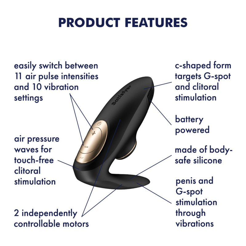 Вакуумный вибратор для пар – Satisfyer Pro 4 Couples Battery Series, для совместного использования