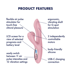 Вакуумний вібратор-кролик для точки G – Satisfyer Pro+ G-Spot Generation 2, рожевого кольору