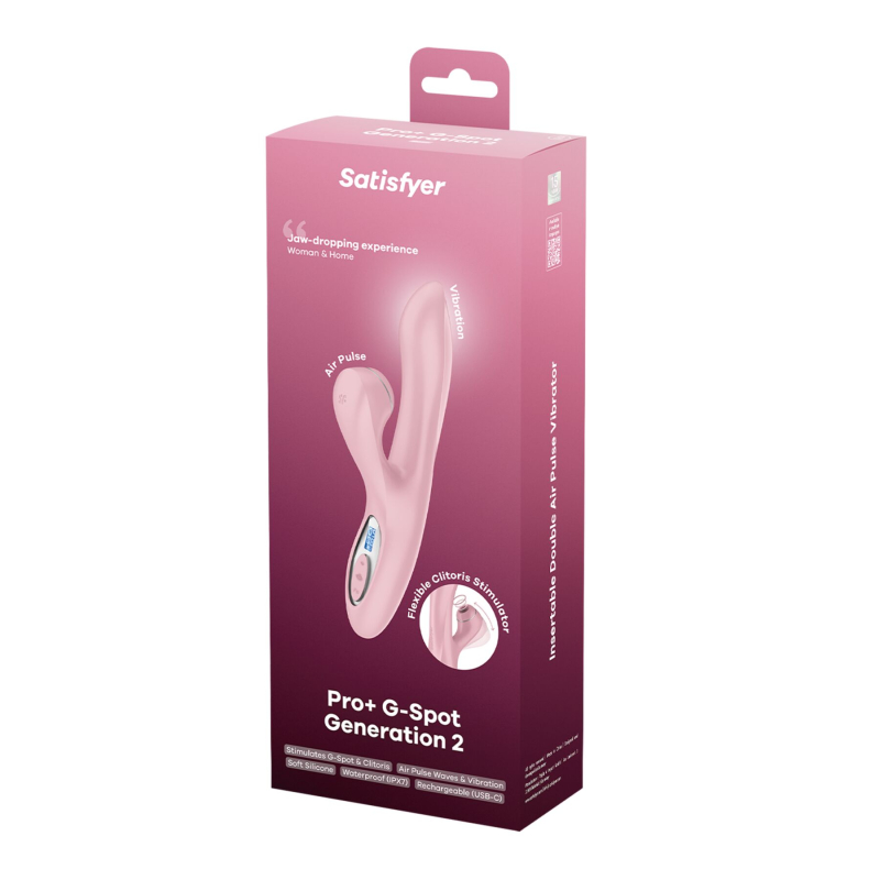 Вакуумний вібратор-кролик для точки G – Satisfyer Pro+ G-Spot Generation 2, рожевого кольору