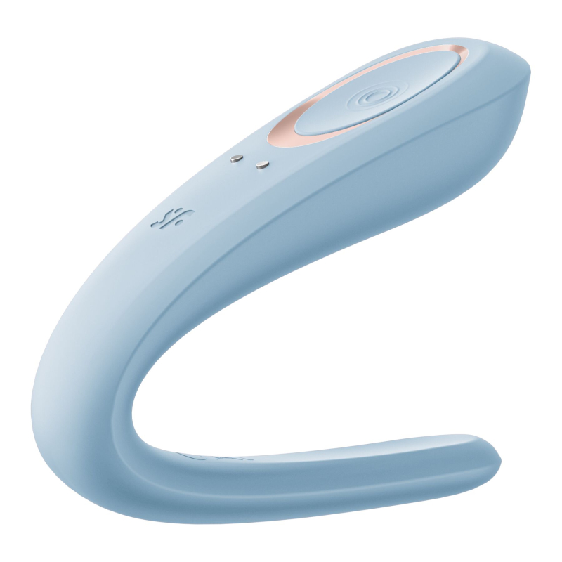 Вібратор для пар – Satisfyer Double Classic Battery Series, блакитного кольору, 1 мотор