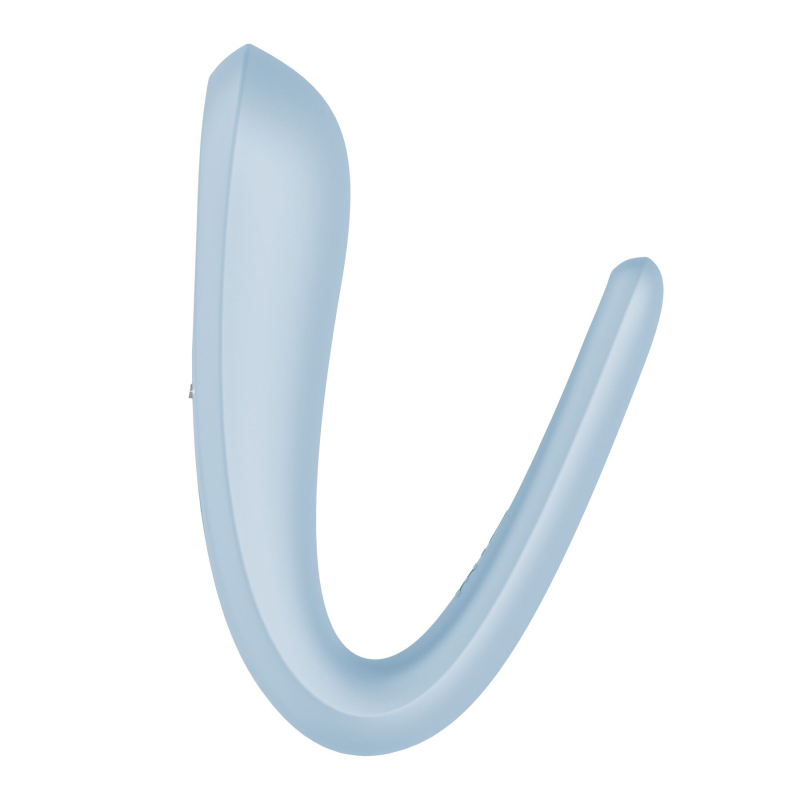 Вібратор для пар – Satisfyer Double Classic Battery Series, блакитного кольору, 1 мотор