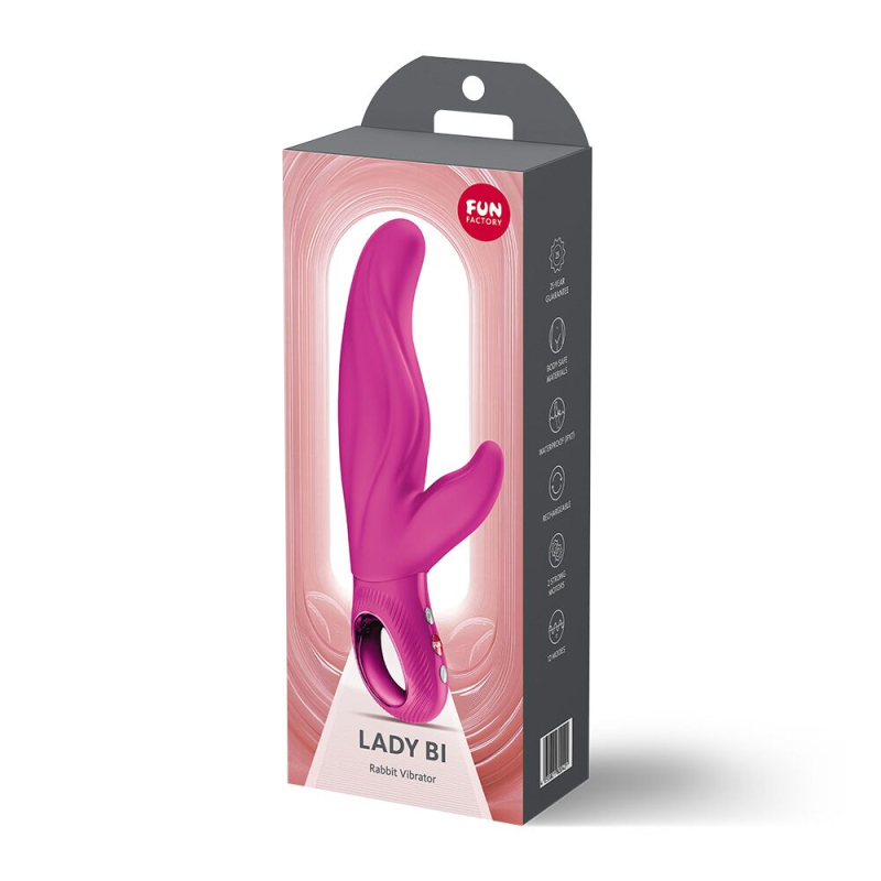 Вибратор-кролик для точки А – Fun Factory LADY BI, пурпурный, 2 мотора, 12 режимов