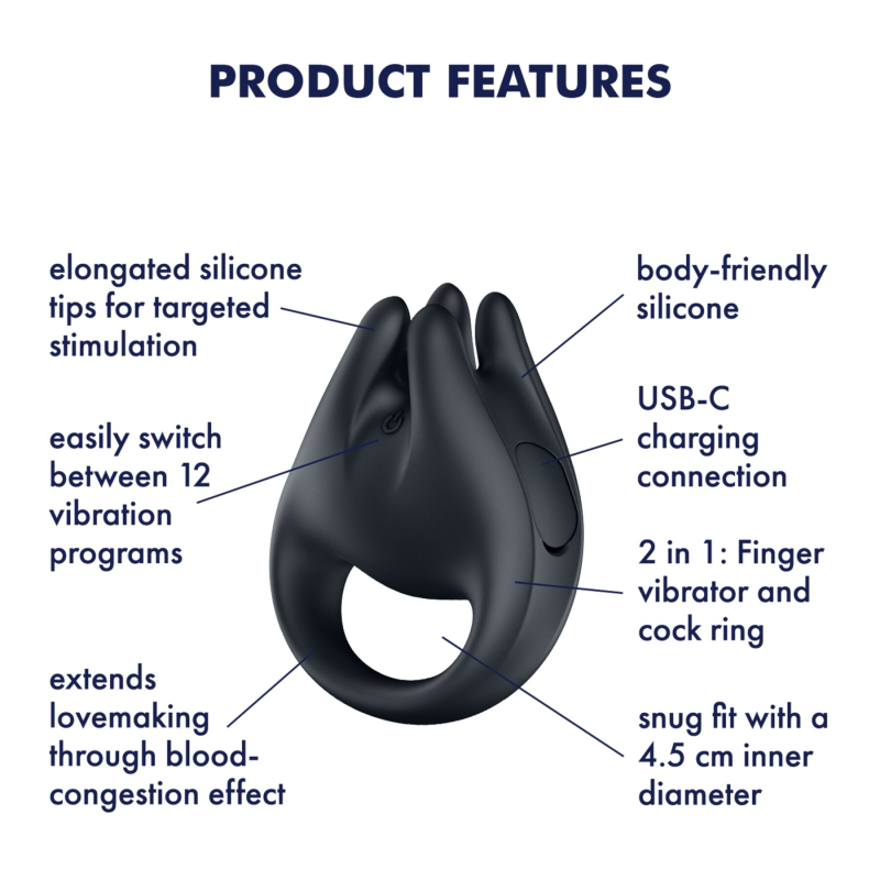 Вібратор на палець та ерекційне кільце 2-в-1 – Satisfyer Perfect Pair 1