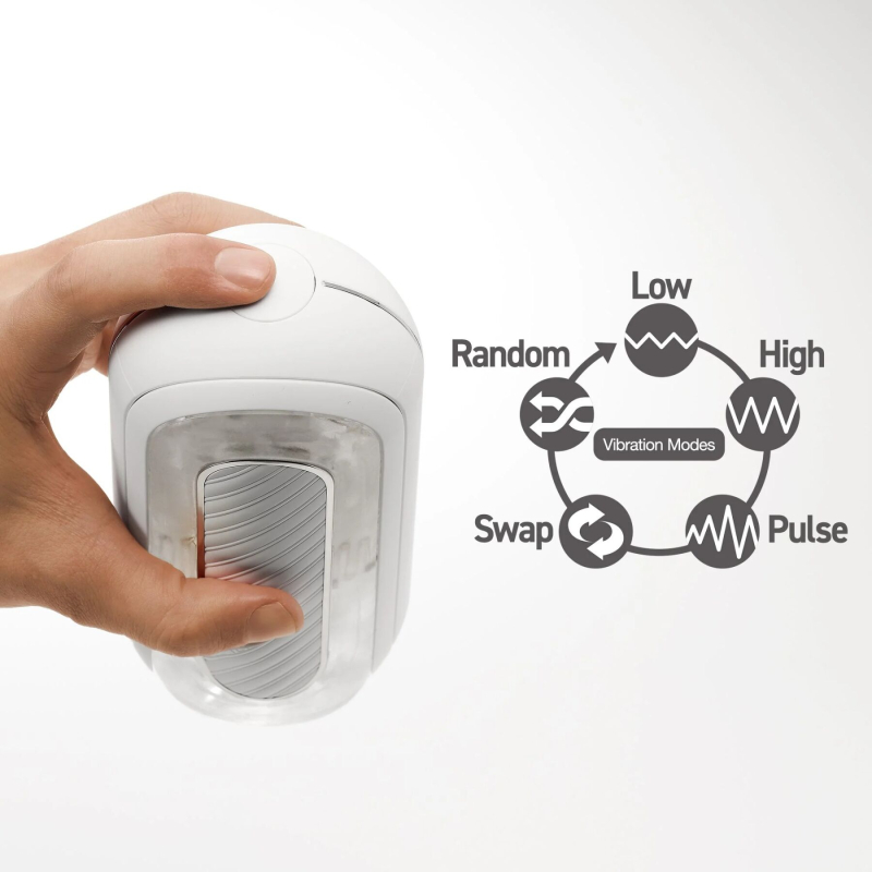 Вибрирующий мастурбатор с 5 режимами в белом корпусе – Tenga Flip Zero Gravity Electronic Vibration White, 18 см