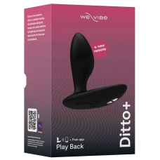 Водонепроницаемая смарт-вибропробка с пультом ДК – We-Vibe Ditto+ Satin Black, 6,8 см