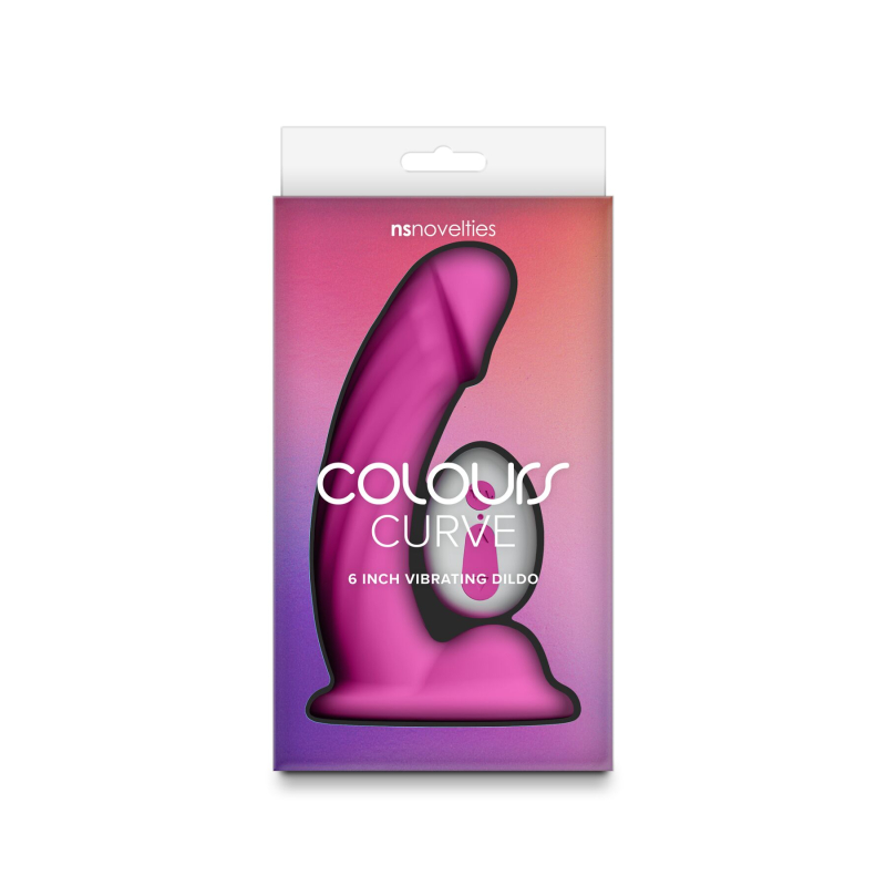 Вигнуте дилдо з вібрацією – NS Novelties Colours Curve, 15.2 см, рожевого кольору