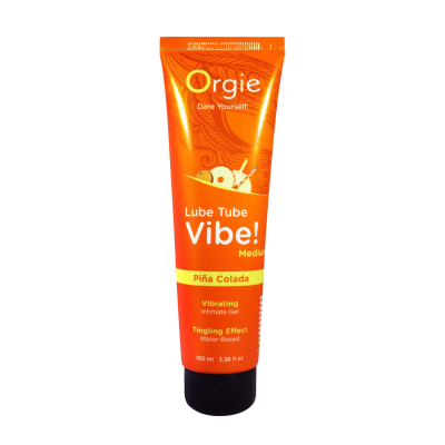 Їстівний вібролубрикант зі смаком Pina Colada та поколювальним ефектом – Orgie Lube Tube Vibe! Pina Colada, 100 мл