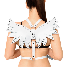 Жіноча портупея з екошкіри – Art of Sex Wings, розмір L–2XL, білого кольору