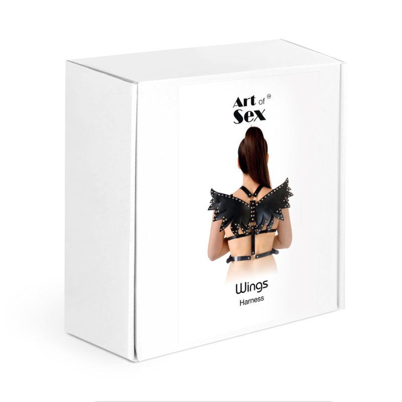 Жіноча портупея з екошкіри – Art of Sex Wings, розмір XS–M, чорного кольору
