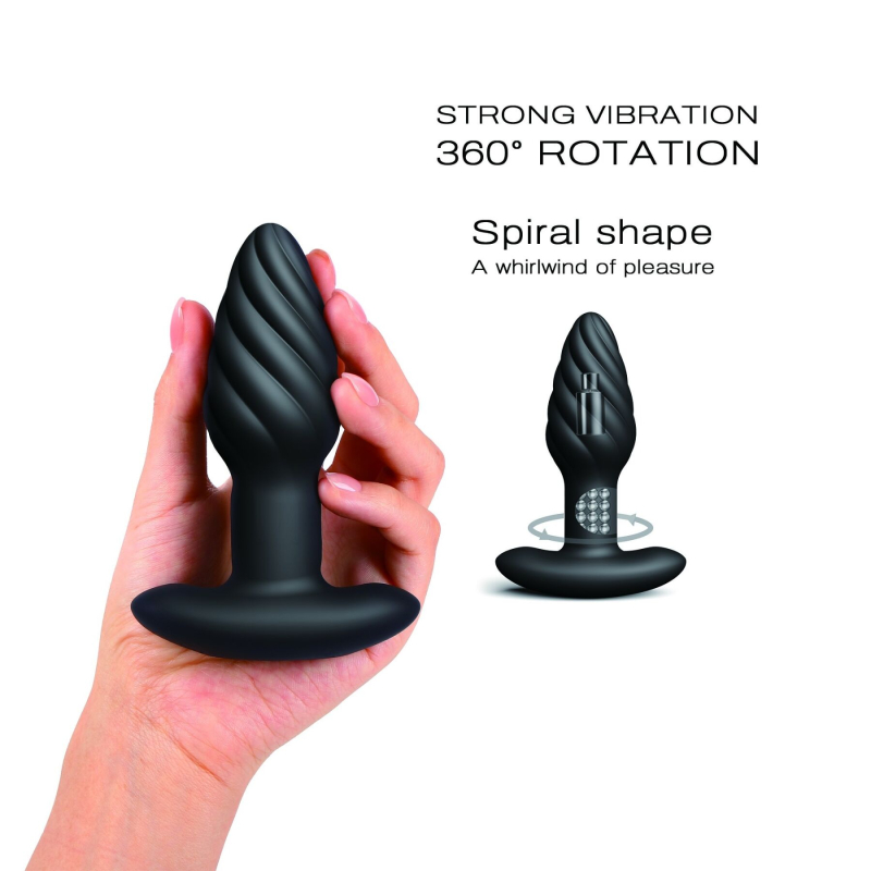 Анальная пробка с вибрацией и перламутровым массажем Dorcel Spin Plug, макс. диам. 3.8 см, пульт ДК