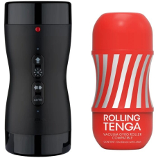Автоматичний мастурбатор з ротацією та вакуумом – Tenga VACUUM GYRO ROLLER SET, сумісний з Tenga Cup