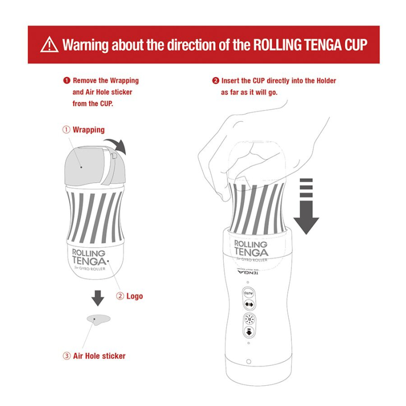 Автоматичний мастурбатор з ротацією та вакуумом – Tenga VACUUM GYRO ROLLER SET, сумісний з Tenga Cup