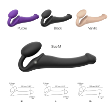 Безремінний страпон з вібрацією Strap-On-Me Vibrating Violet M, діаметр 3,3 см, пульт ДК, регульован