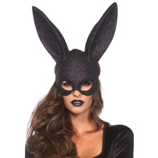 Блискуча маска кролика Leg Avenue Glitter masquerade rabbit mask Чорний колір