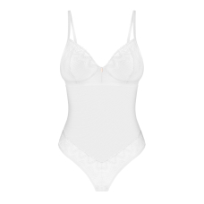 Боді Obsessive Alissium Teddy Білий, M/L, ліф з м’якою чашкою, високі вирізи для ніг