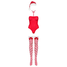 Боді Obsessive Kissmas teddy червоний S/M