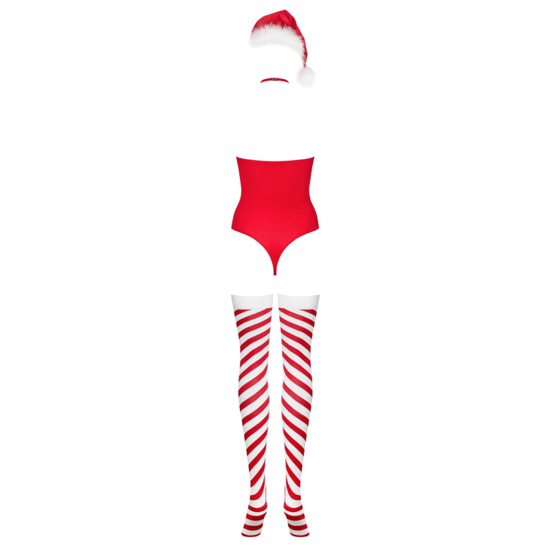 Боди Obsessive Kissmas teddy красный S/M