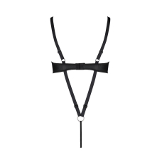 Боди из эко-кожи Passion CELINE BODY S/M, черный цвет, с доступом, открытое