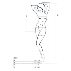 Бодістокінг з імітацією корсетної шнурівки Passion BS094 One Size, чорний колір, квітковий візерунок, з дос