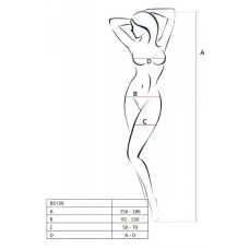 Бодістокінг з плетінням на животику Passion BS100 One Size, Білий, декоративний шов, з доступом