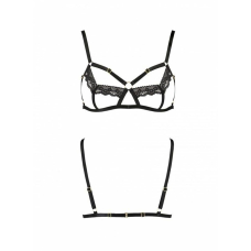 Бюстгальтер–стрепи з мереживом Passion Exclusive SOLON BRA L/XL, чорний колір