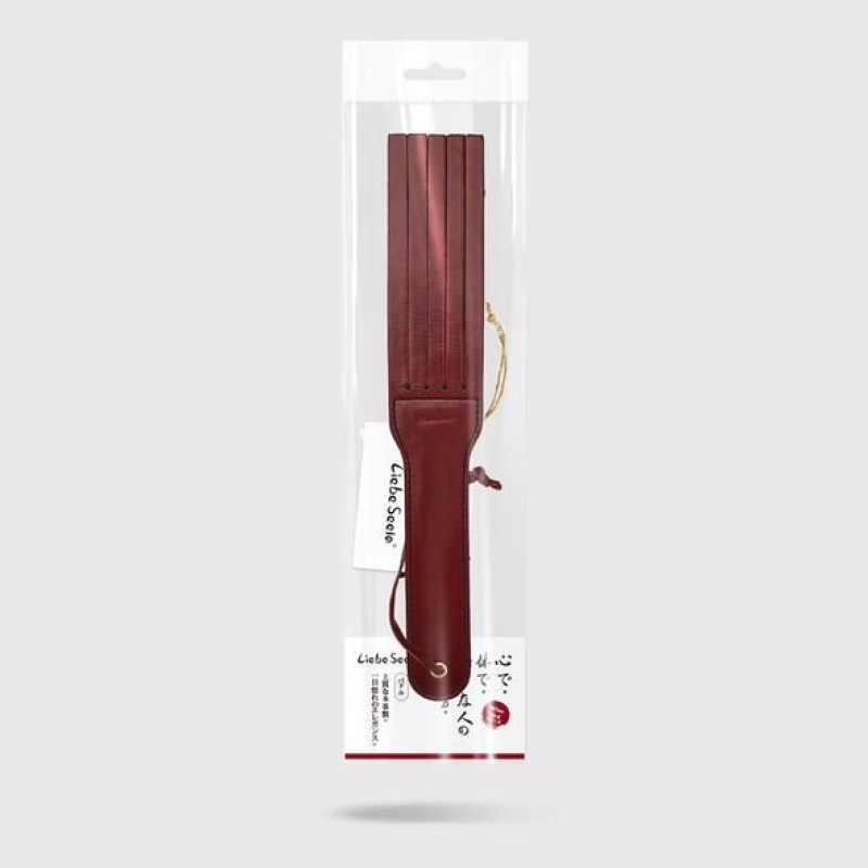Двосторонній падл Liebe Seele Wine Red Spanking Paddle, натуральна шкіра