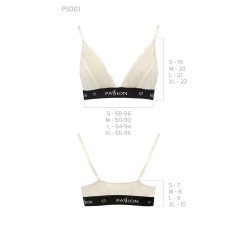 Еластичний топ з мереживом Passion PS001 TOP M, молочний колір