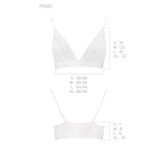 Еластичний топ з мереживом Passion PS001 TOP XL, білий
