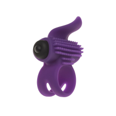 Виброкольцо Adrien Lastic Bullet Lastic Ring с язычком и щеточкой для стимуляции клитора