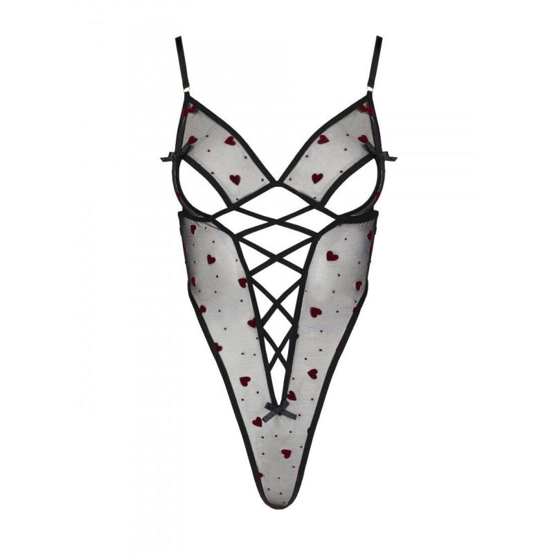 Эротическое боди с рисунком Passion LOVELIA BODY S/M, черный