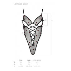 Эротическое боди с рисунком Passion LOVELIA BODY S/M, черный