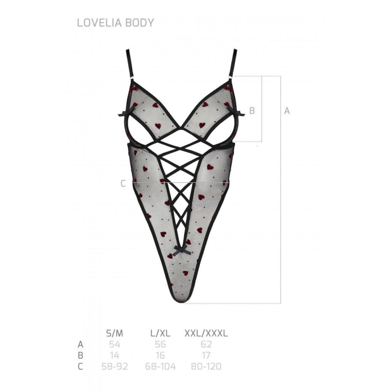 Эротическое боди с рисунком Passion LOVELIA BODY S/M, черный