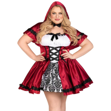 Еротичний костюм Червоної шапочки Leg Avenue Gothic Червоний Riding Hood 3X–4X, сукня, накидка