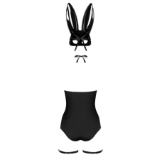 Еротичний костюм кролика Obsessive Bunny costume L/XL, чорний колір, боді, чокер, гартери, панчохи, маска