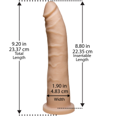 Фалоімітатор Doc Johnson Platinum TRUSKYN The Tru Ride Slim, двошаровий, довжина 23.4 см, діам. 4.6 см