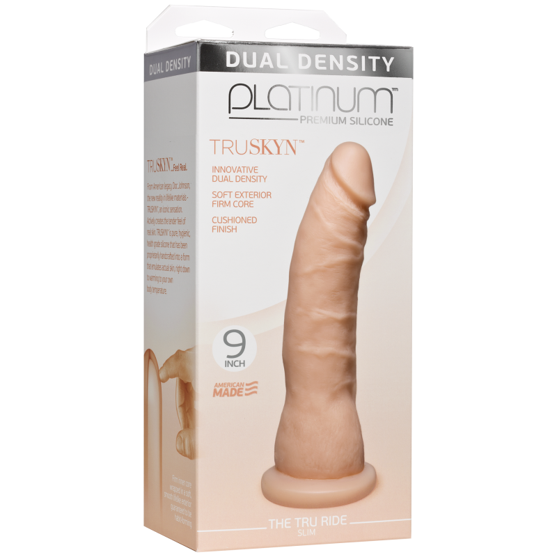 Фаллоимитатор Doc Johnson Platinum TRUSKYN The Tru Ride Slim, двухслойный, длина 23.4 см, диам. 4.6 см
