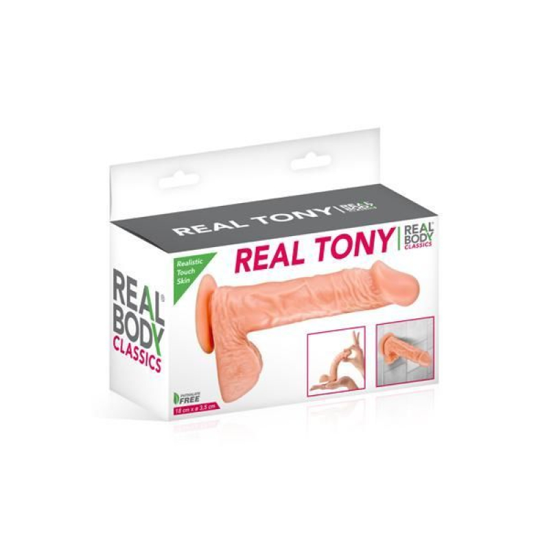 Фалоімітатор Real Body – Real Tony Flash, TPE, довжина 18 см, діам. 3.5 см