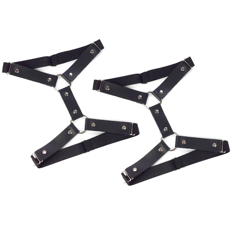 Гартери на ногу із натуральної шкіри Art of Sex – Kristina Leg Garters (2 шт), цвет Чорний