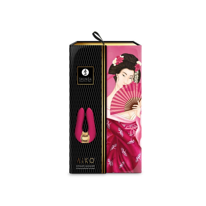 Кліторальний вібратор – Shunga Aiko Raspberry – 2 гнучкі кінчики, 10 режимів вібрації, текстурована поверхня