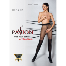 Колготки з відкритим доступом, подвійна щільність Passion TIOPEN 012 1/2 (20/40 den), чорний колір