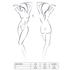 Комплект білизни Passion GIANA BIKINI 2XL/3XL, Білий, напівпрозорі ліф і трусики з бантиками