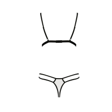 Комплект білизни Passion ORIHIME SET S/M, Білий, стрепи, ліф і трусики